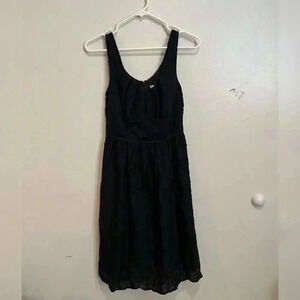 Vince black Burnout Spot Polka Dot Embossed Sleeveless Silk Dress NEW